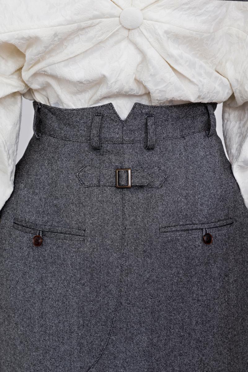 vintage スリット入り マキシスカート　スラックス　リメイク MADE】スリットデニムロングスカート - BLACKUP | 60% - アジア